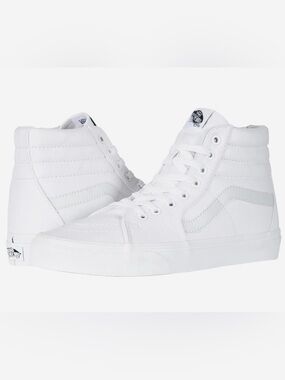 Vans High-Top SK-8 Canvas Sneakers - White Sz 10.5
